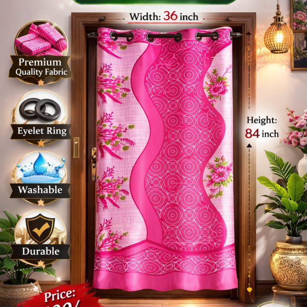 2 piece Eyelet Ring সহ স্টাইলিশ দরজার পর্দা